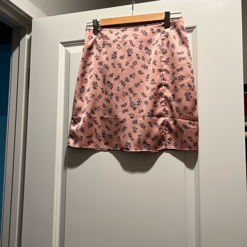 All in Favor pink satin Mini Skirt
